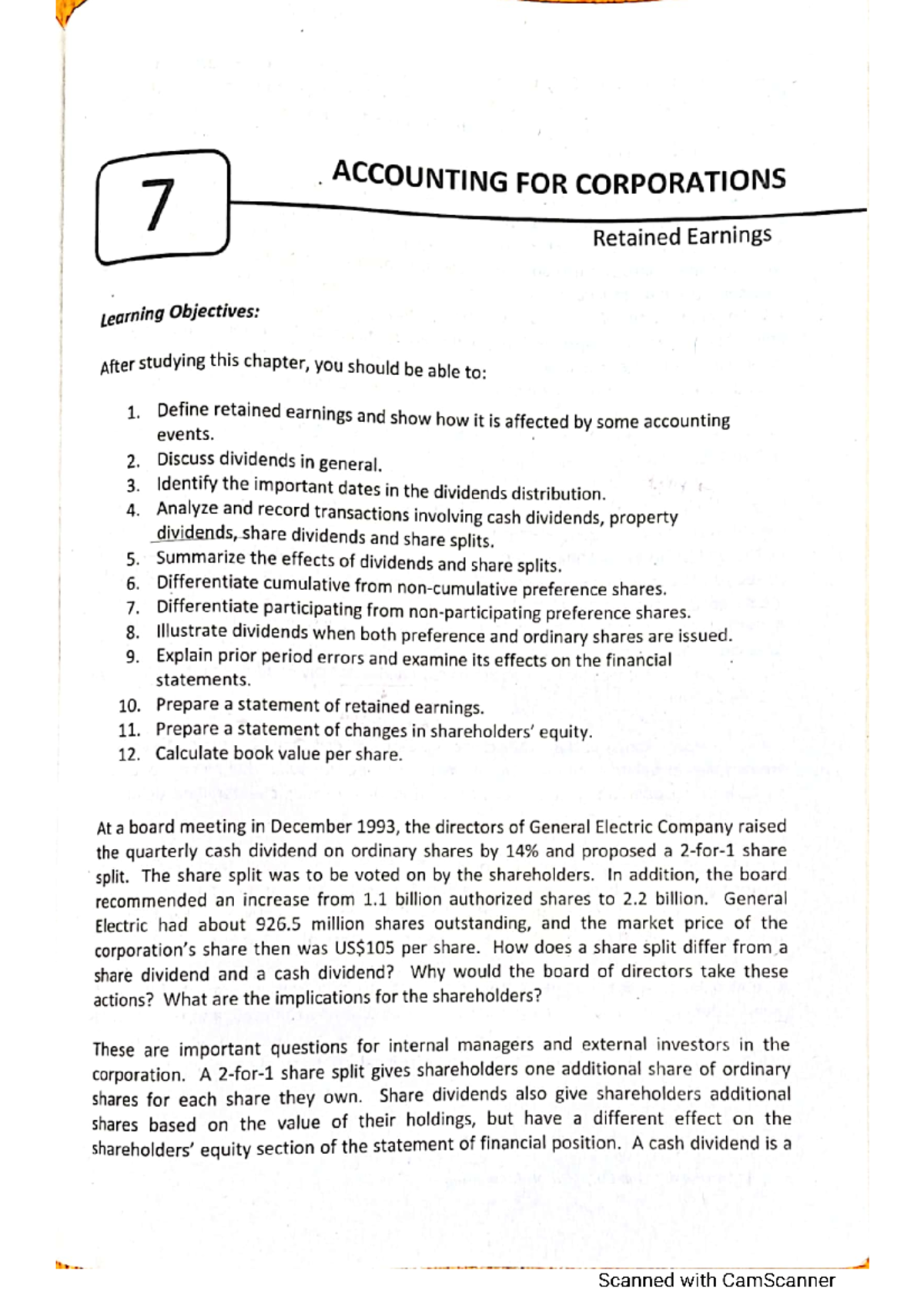 Chapter 7 Retained Earnings Bs Accountancy Studocu