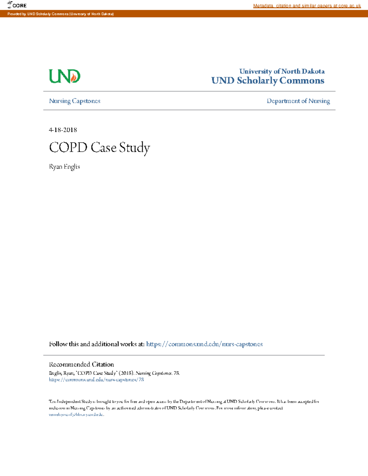 Case study on emphysema University of North Dakota UND Scholarly
