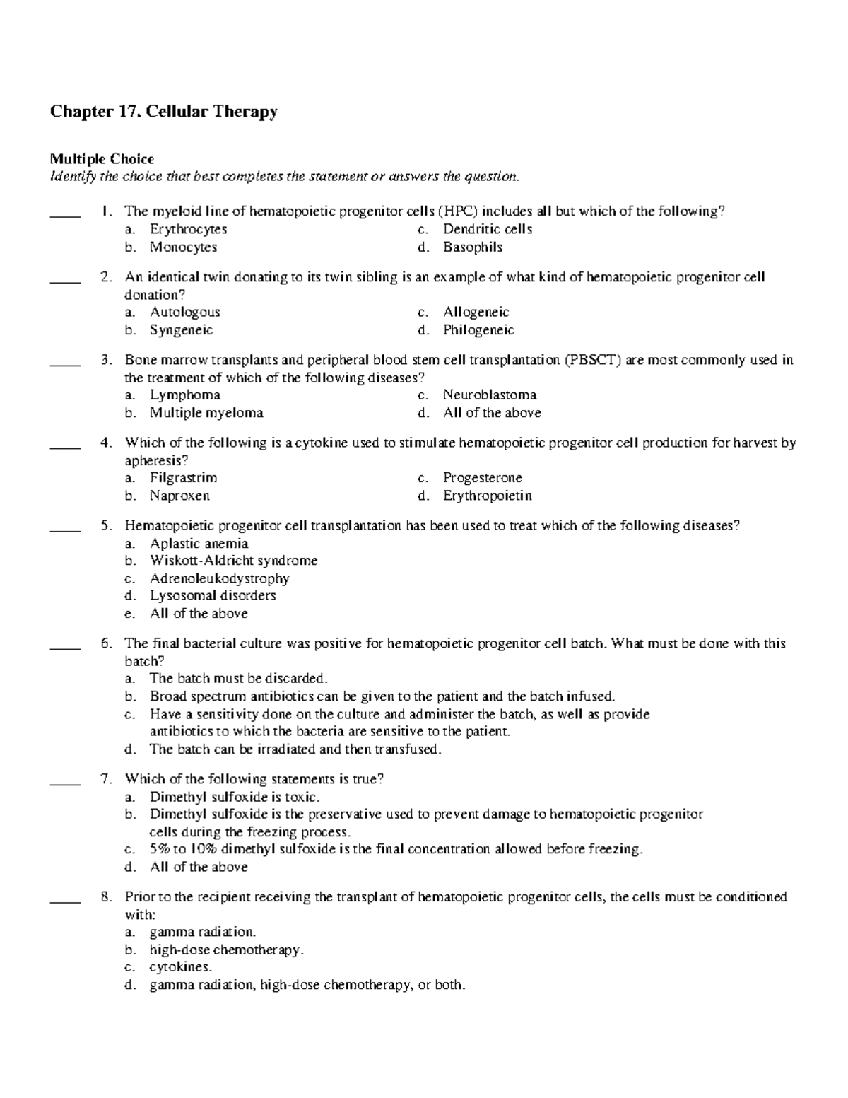 Ch17 - Test Bank For Modern Blood Banking And Transfusion Practices By ...