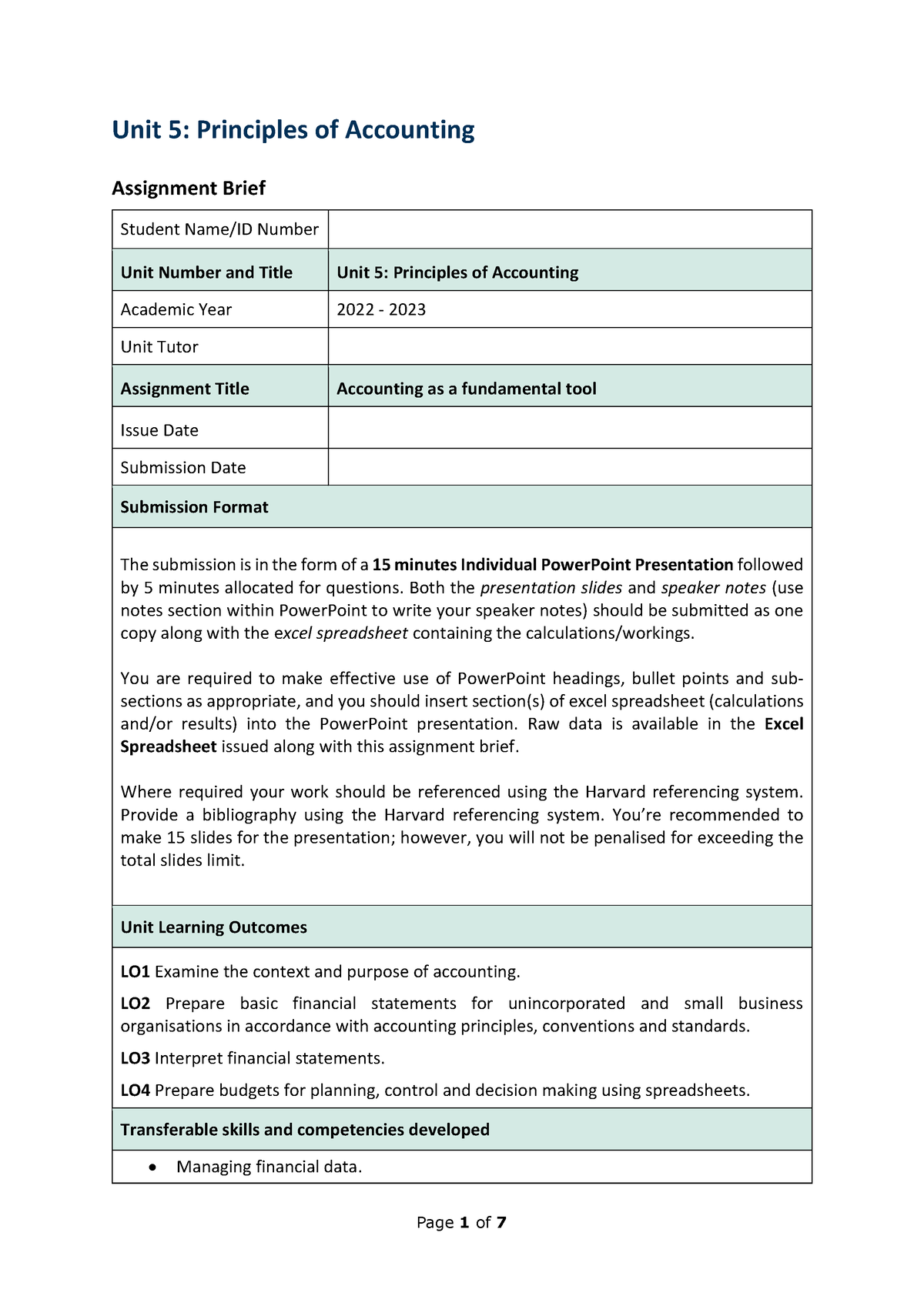 assignment accounting principle