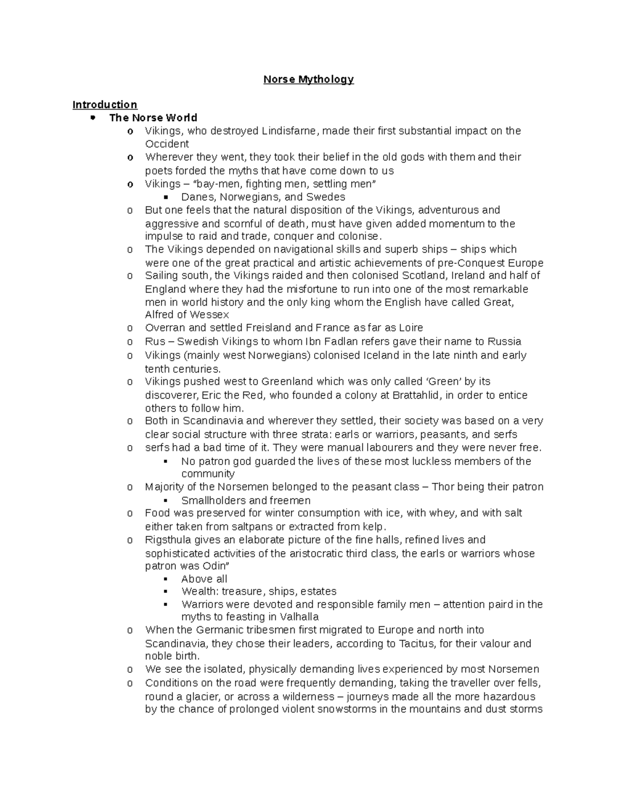 Norse Mythology - Summary Readings in Indo-European Myth - Norse ...