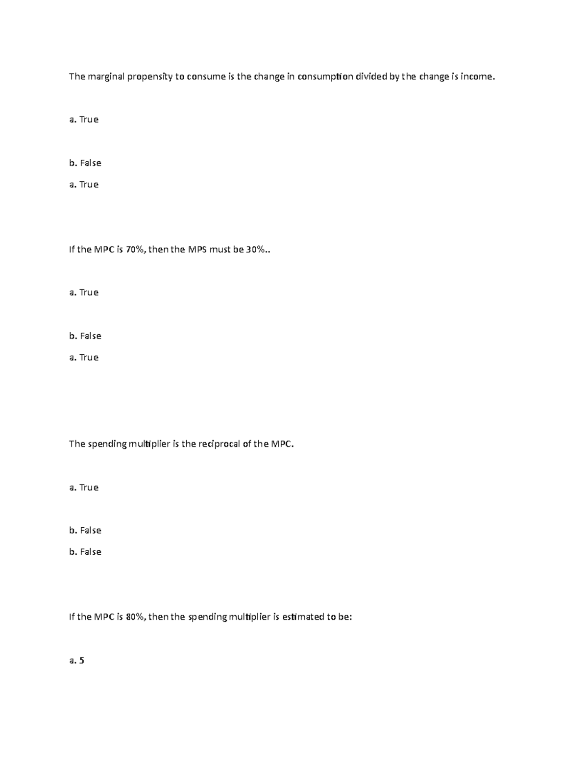 ENGL2100 GSU The Marginal Propensity To Consume Is The Change In