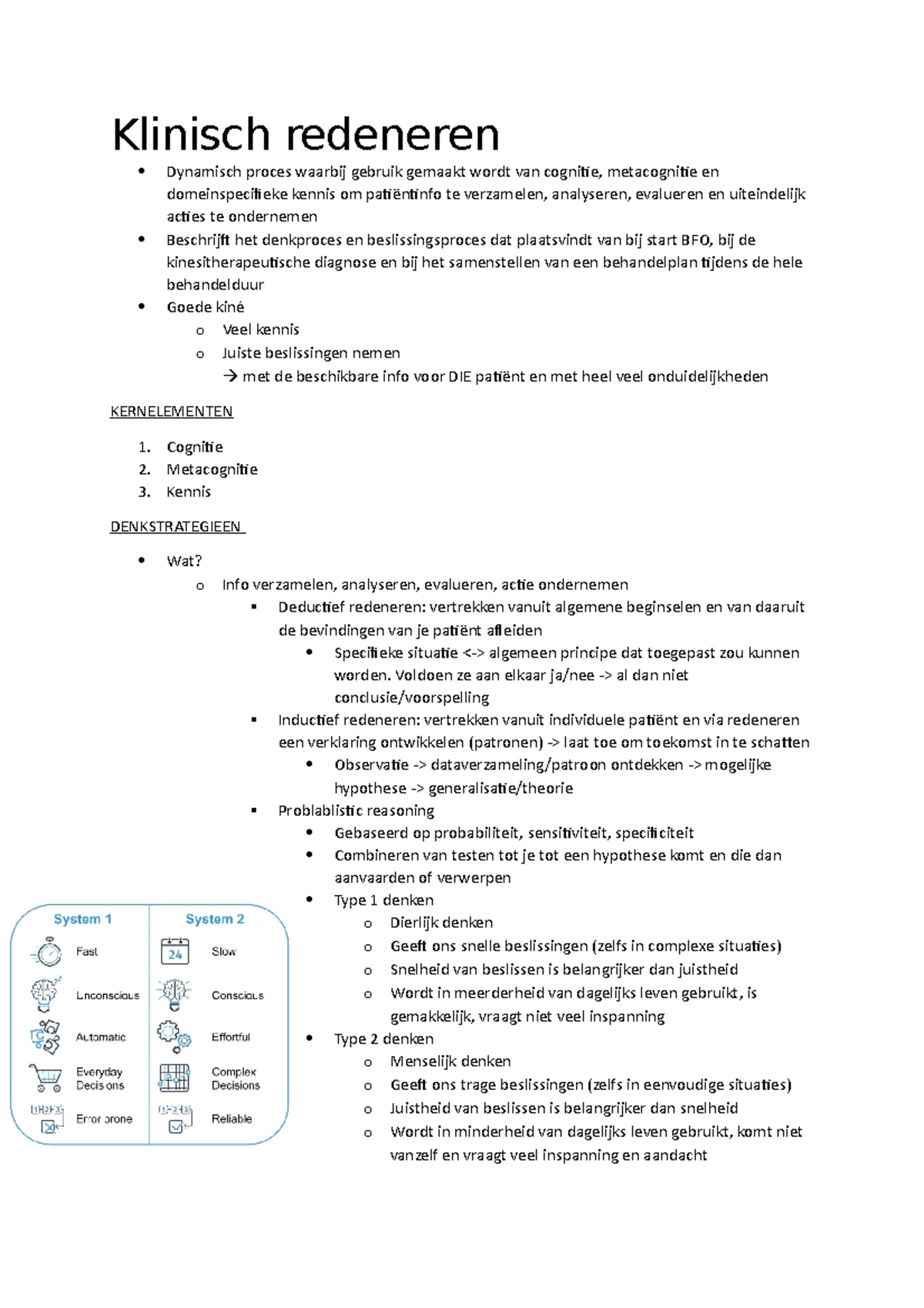 Klinisch Redeneren - Samenvatting Introductie Tot Revalidatie En ...