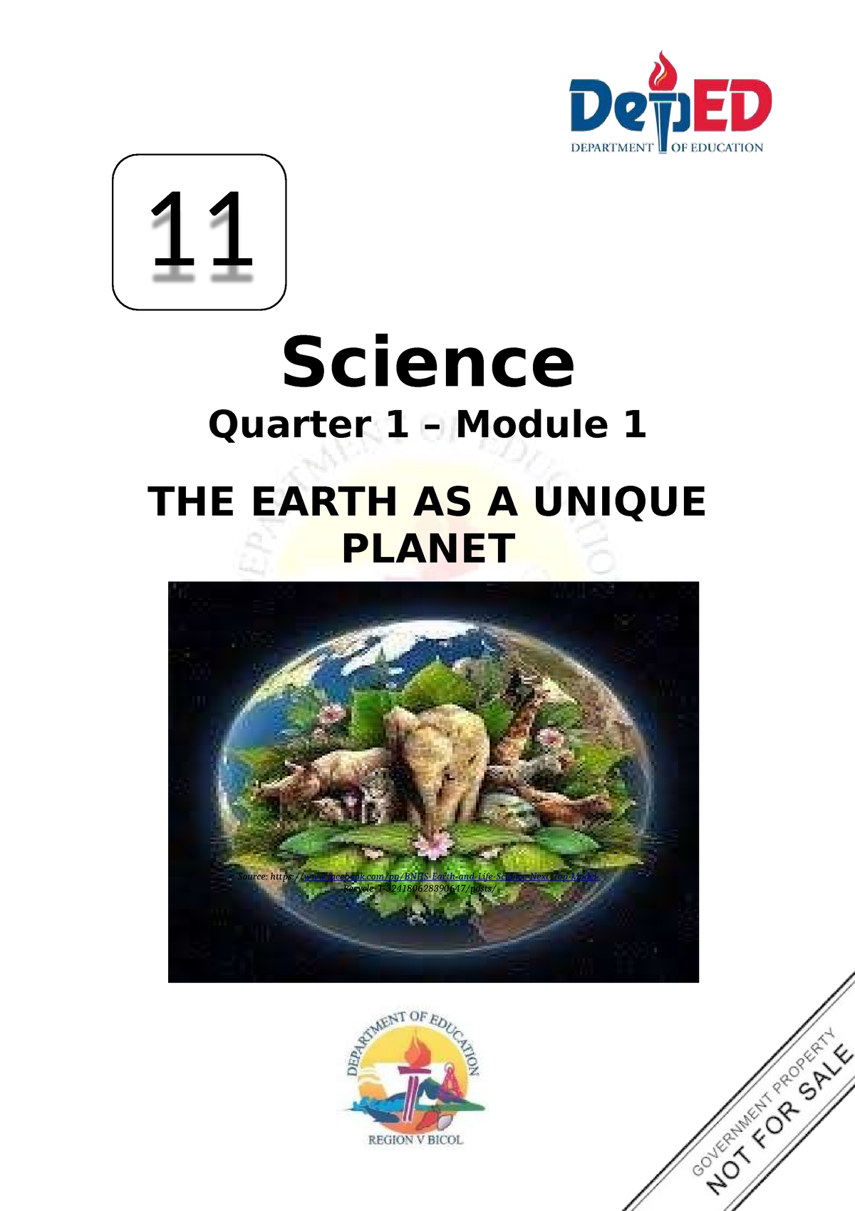 1 Core Subject Science 11 Earth Life Science Q1 Module 1   Science