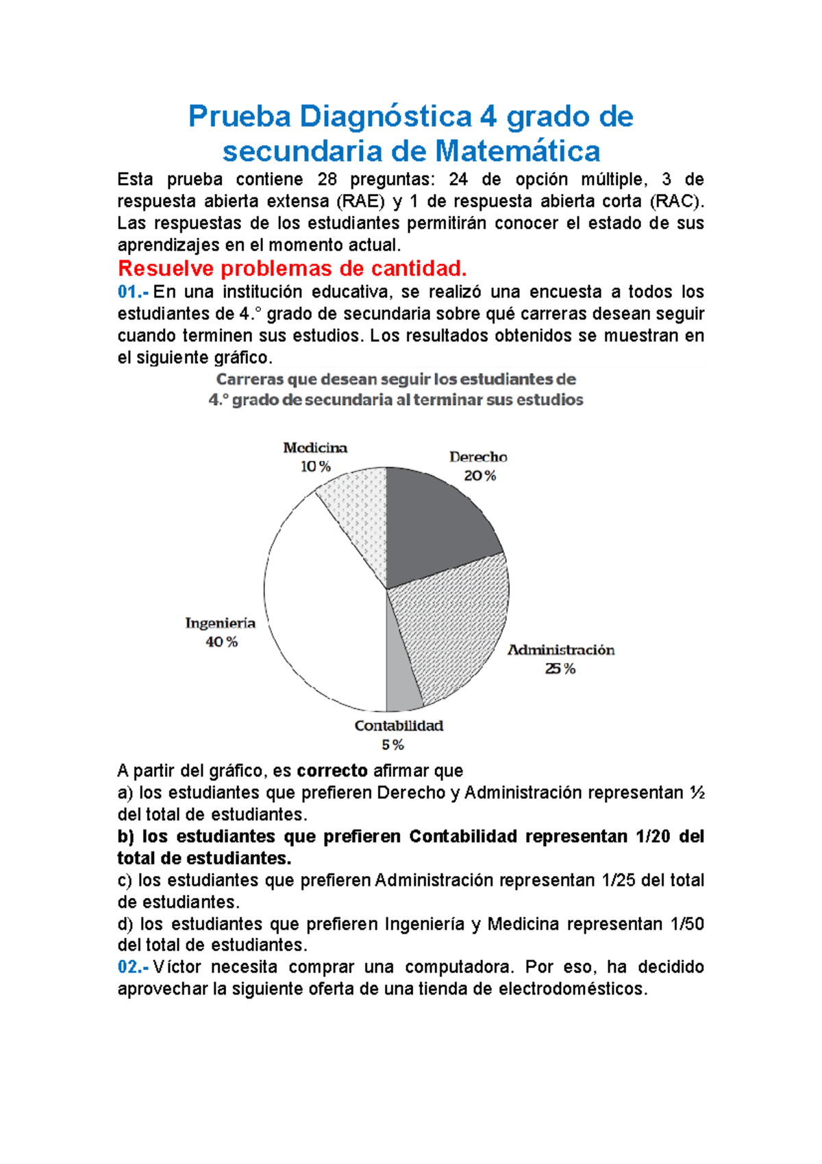 Solucionario ED4° - rrrrr - Prueba Diagnóstica 4 grado de secundaria de ...