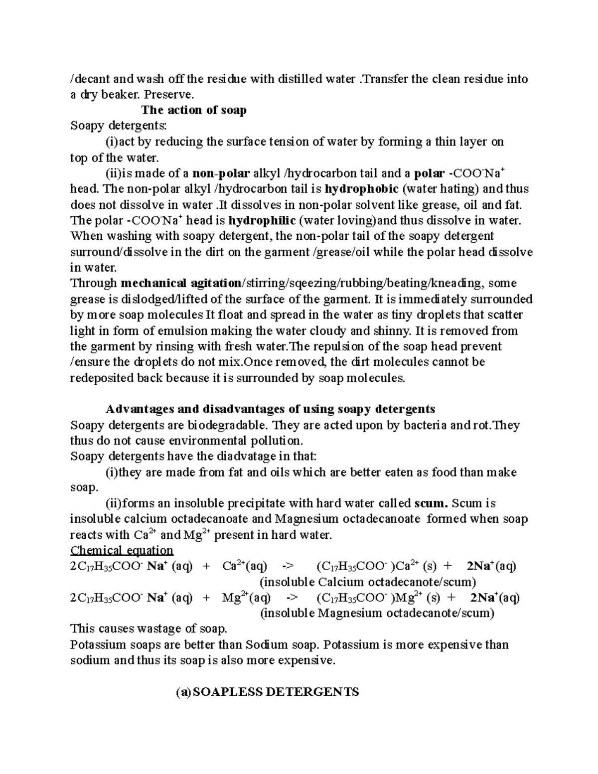 Chemistry notes part-45 - /decant and wash off the residue with ...