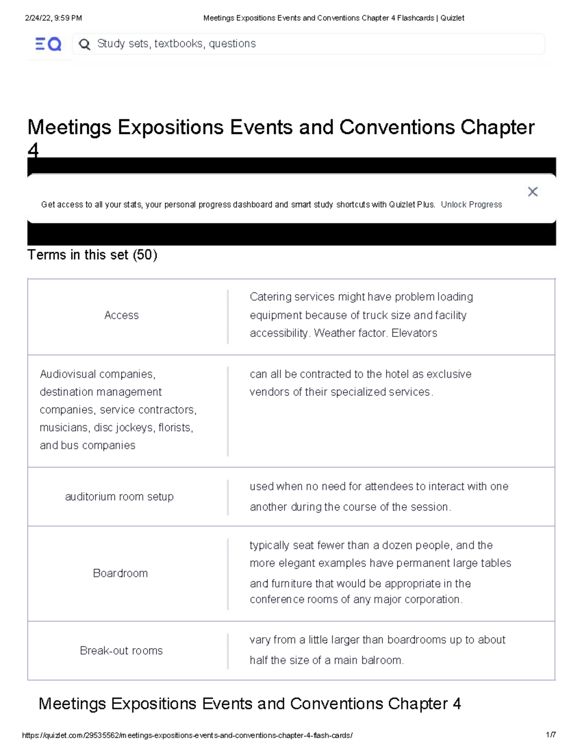 Events CH 4 Terms - Study sets, textbooks, questions Meetings ...