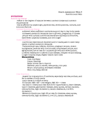 Health Assessment Lecture Week 1 - HEALTH ASSESSMENT- WEEK 1 The ...