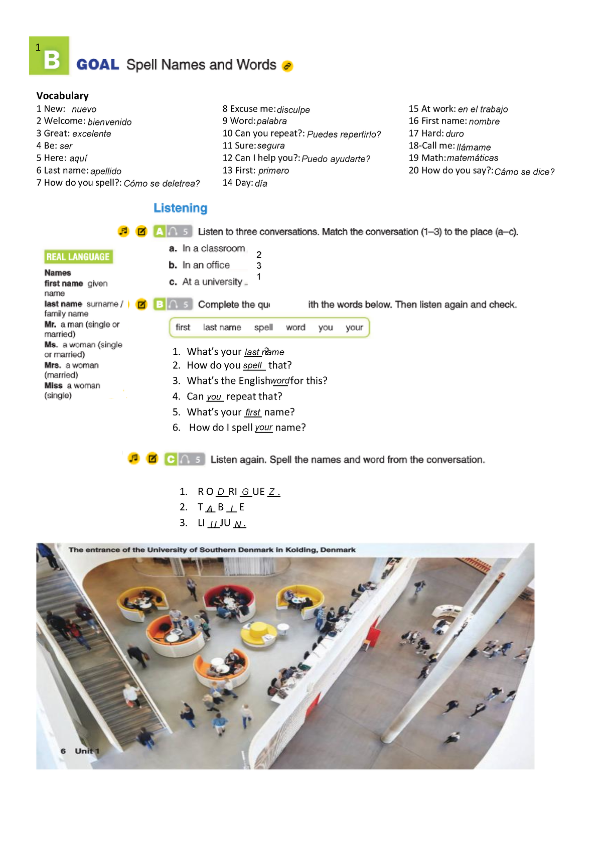 Lesson 1 - B (1) - KMKMOK - Vocabulary 1 New: 2 Welcome: 3 Great: 4 Be ...