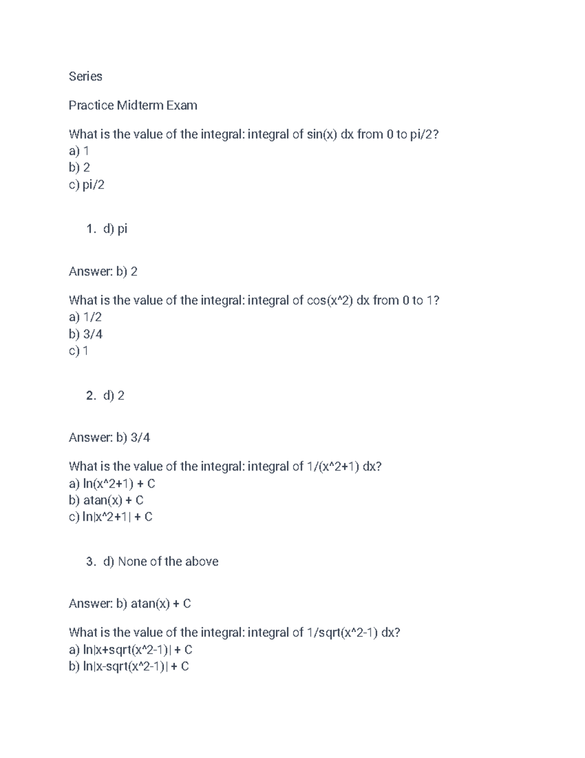 Ma 162 Exam 1 Practice Exam Series Practice Midterm Exam What Is The Ma 162 Exam 1 Practice Exam Series Practice Midterm Exam What Is The