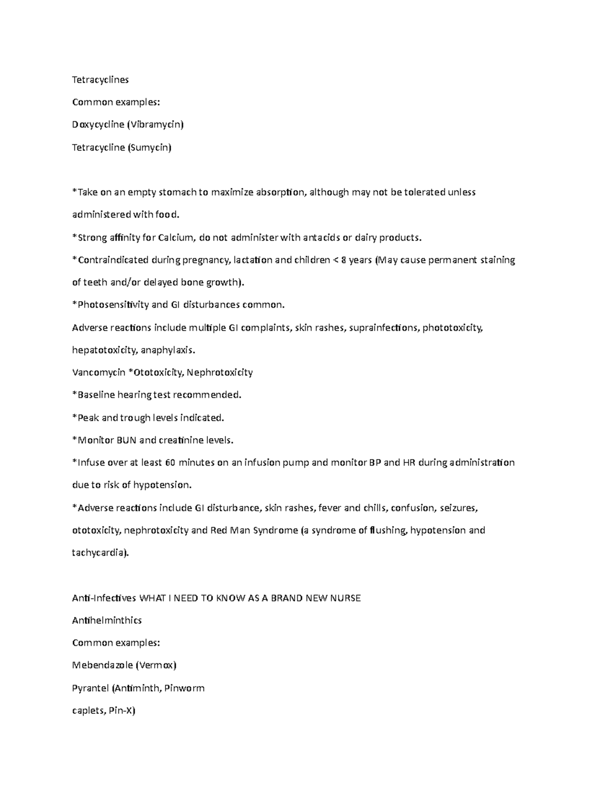 Antibiotics Anti infectives Part 3 - Tetracyclines Common examples ...