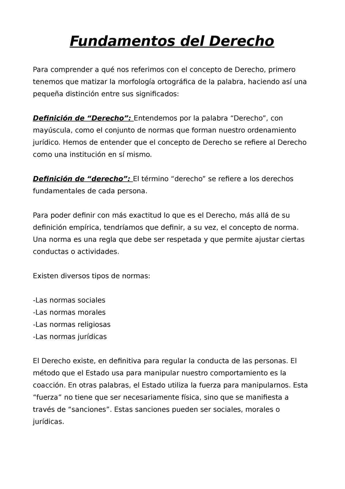 Apuntes De Fundamentos Del Derecho - Fundamentos Del Derecho Para ...