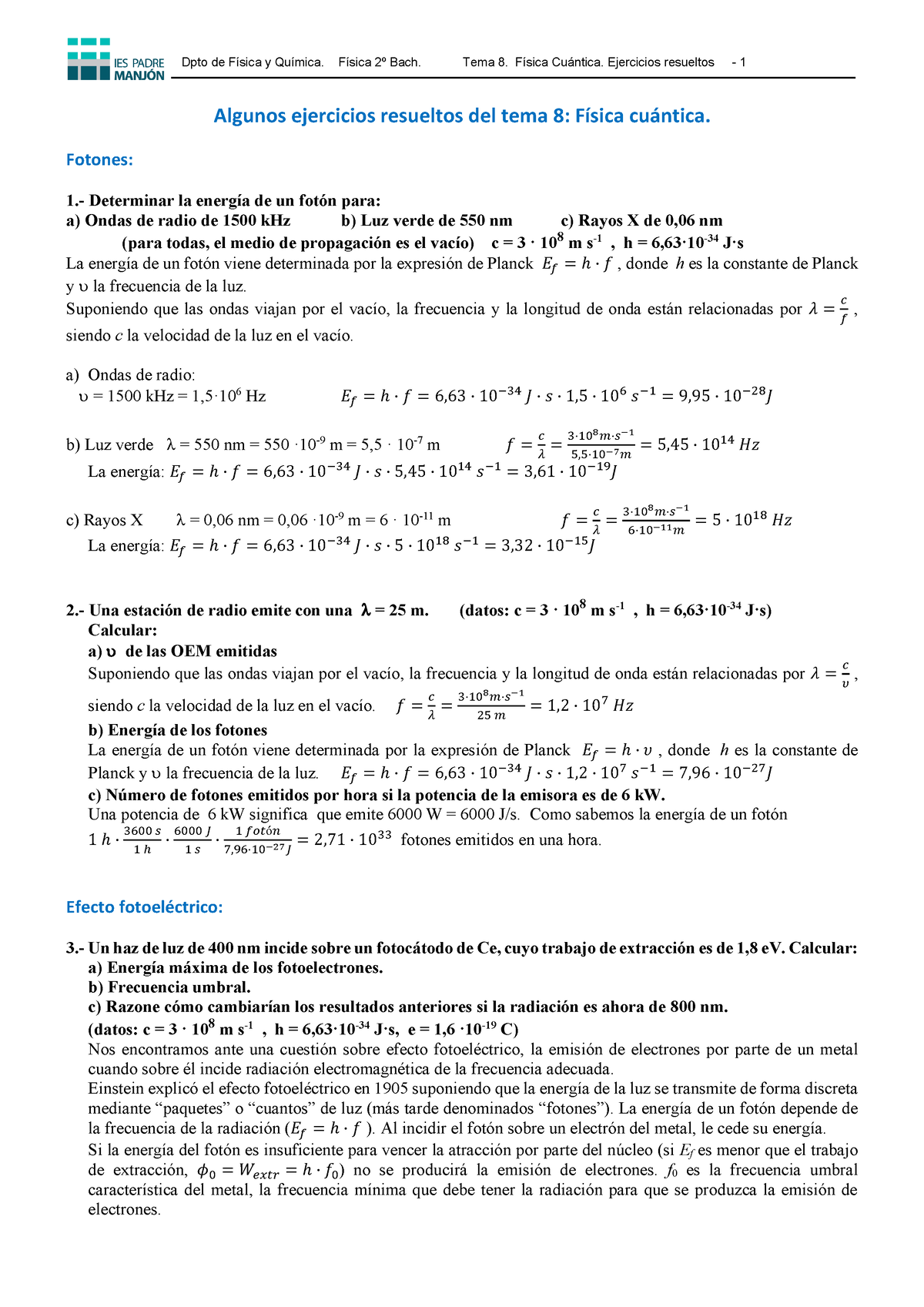 T8 Cuantica Ejercicios - Algunos Ejercicios Resueltos Del Tema 8 ...