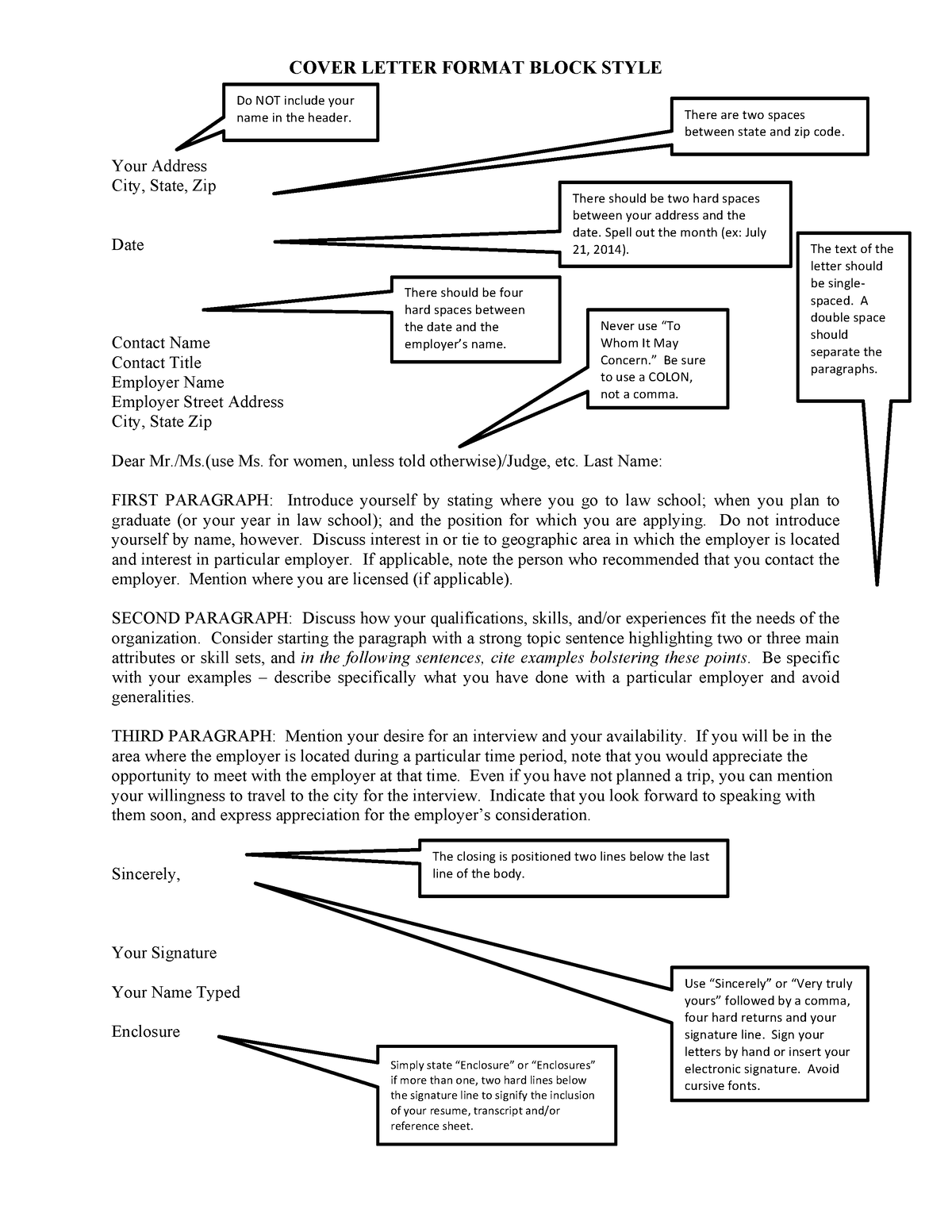 Cover-letter-format blockstyle - COVER LETTER FORMAT BLOCK STYLE Your ...