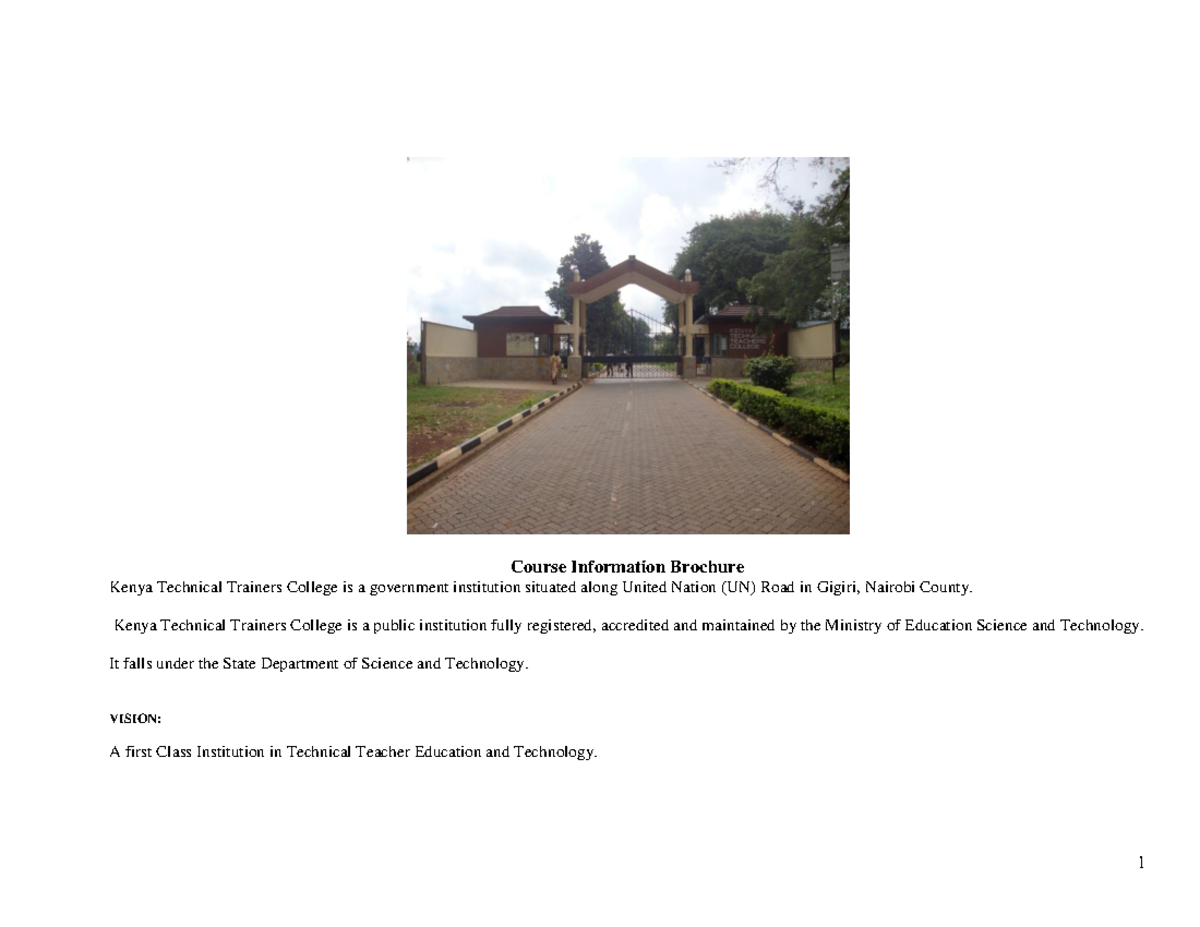 KTTC- Bronchure2022january intake is ongoing - Course Information ...