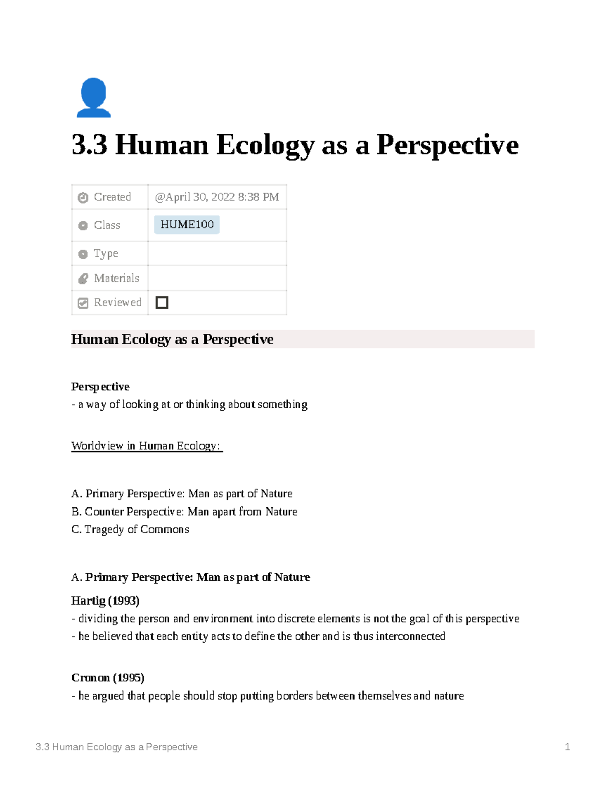 Module 3.3. Human Ecology As A Perspective - 3 Human Ecology As A ...