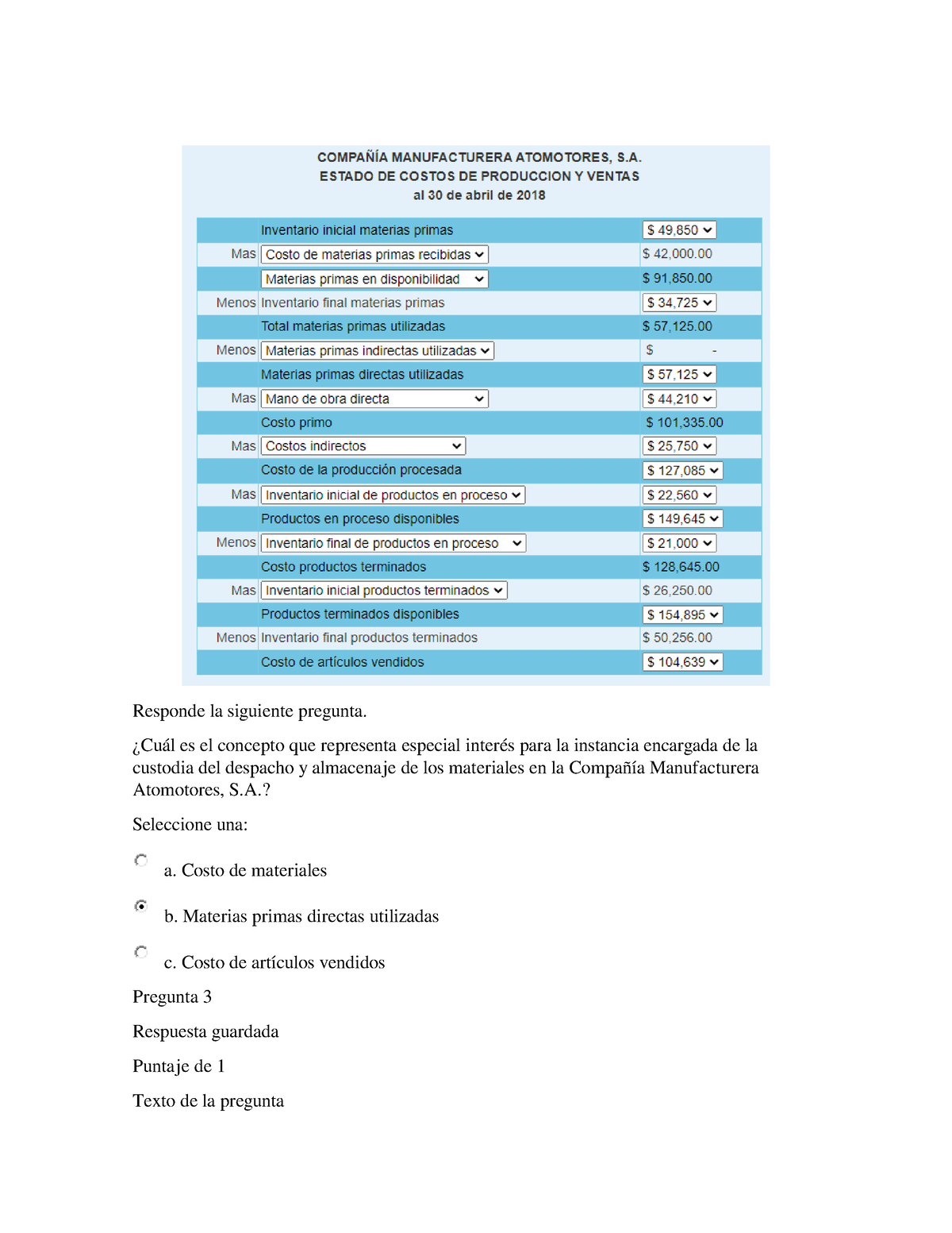 Elementos Del Costo Y La Estructura Del Reporte De Costos Responde La