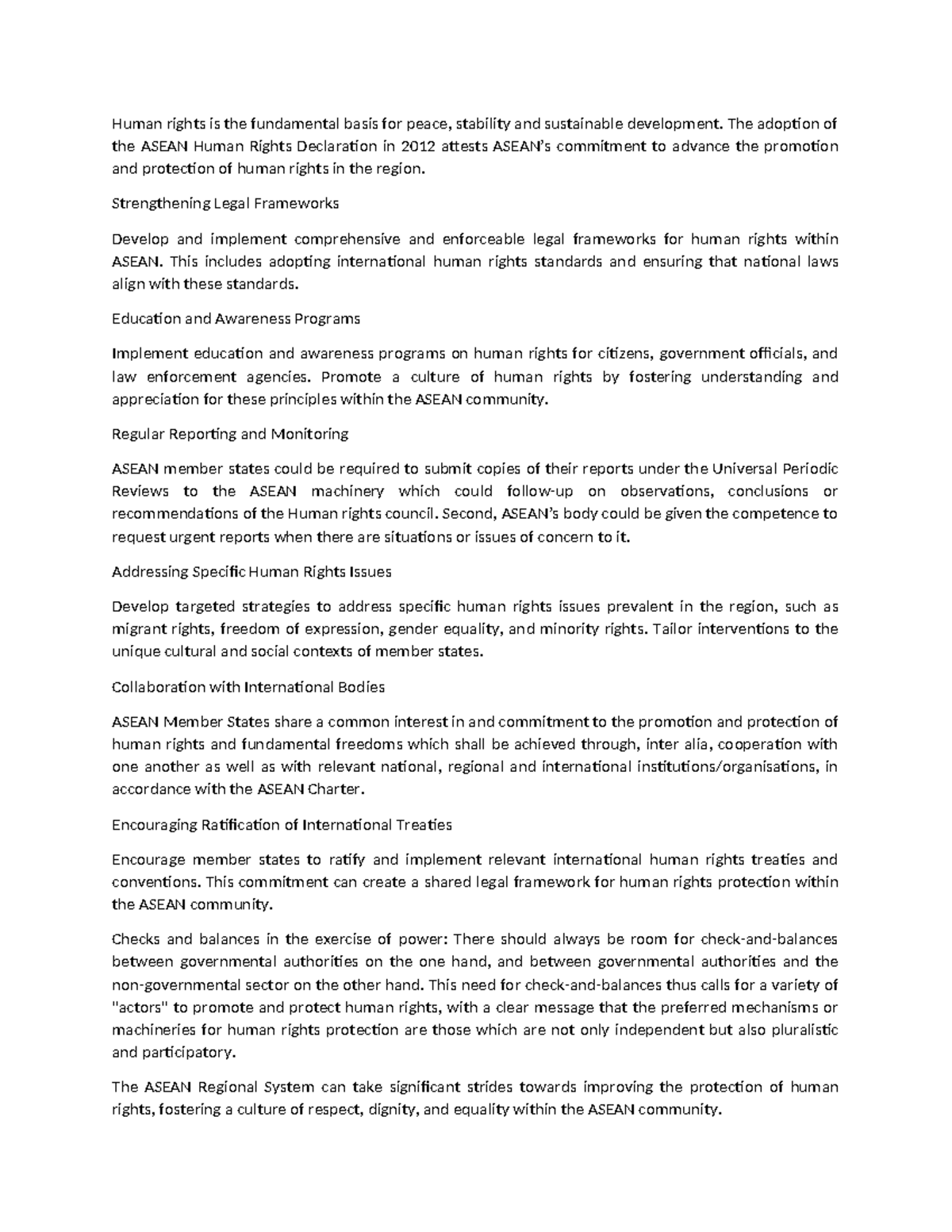 Human rights is the fundamental basis for peace - The adoption of the ...