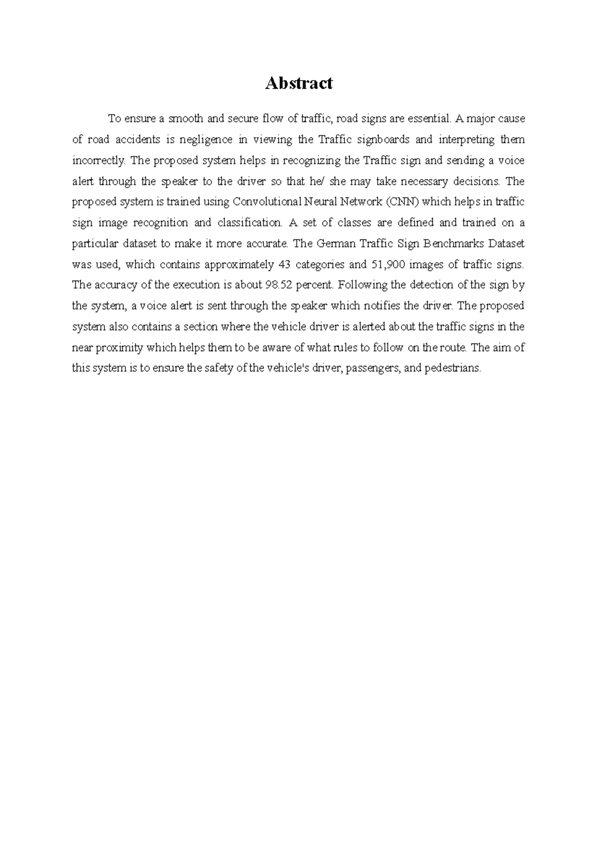 Phase 1 traffic signal detection - Abstract To ensure a smooth and ...