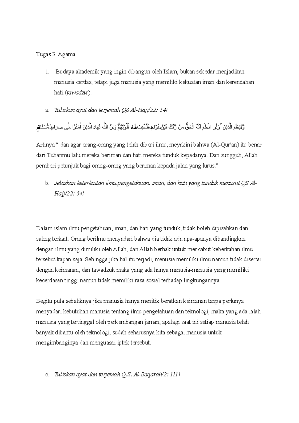 Agama 3 - Tugas 3. Agama Budaya Akademik Yang Ingin Dibangun Oleh Islam ...