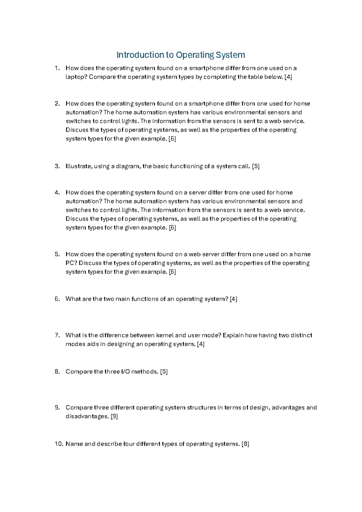 324 Study Notes - Introduction to Operating System How does the ...