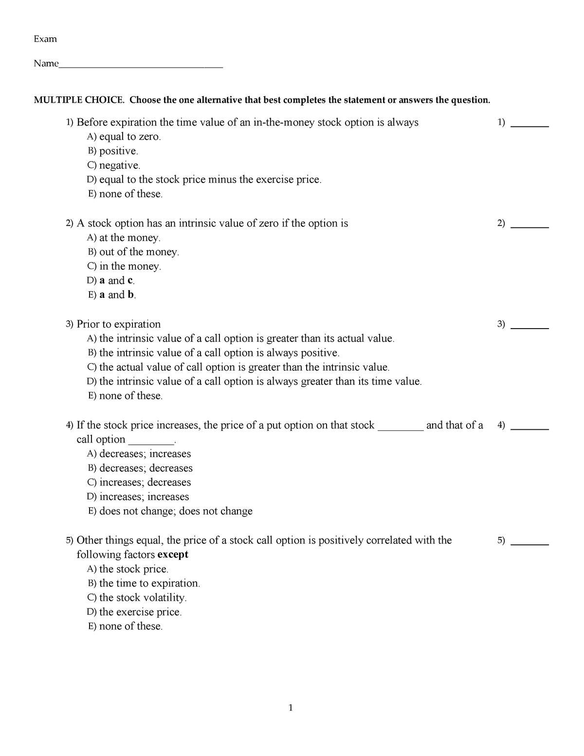 Tbank chapter 19 - Exam Name ...