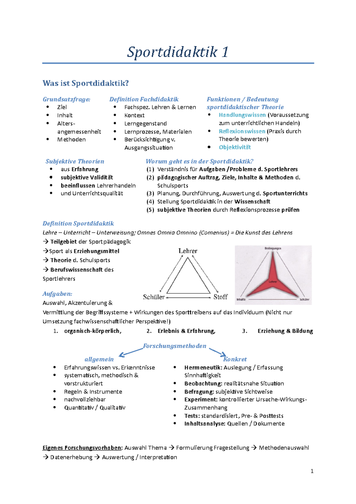 Sportdidaktik 1 & 2 - Sportdidaktik 1 Was Ist Sportdidaktik ...
