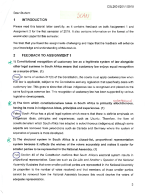 CSL2601-exam Questions - Exam Questions - CSL 2601 (Check Feedback To ...