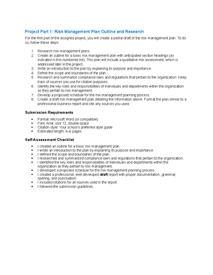 Assignment 1 - Assignment: Evaluating Risk Handling Strategies Learning 