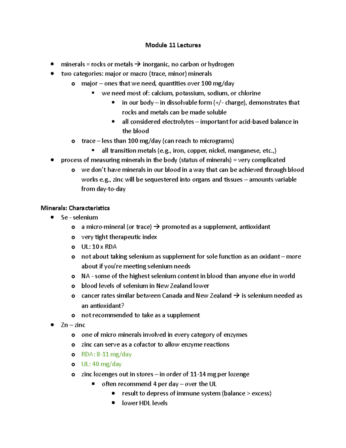 Module 11 Lectures - Lecture notes for Dr. Rozwadowski - Module 11 ...