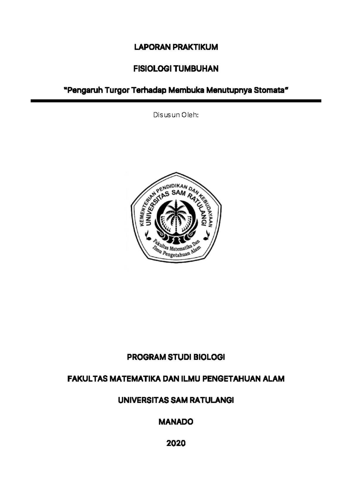 Laporan Praktikum Fisiologi Tumbuhan Pengaruh Turgor - LAPORAN ...