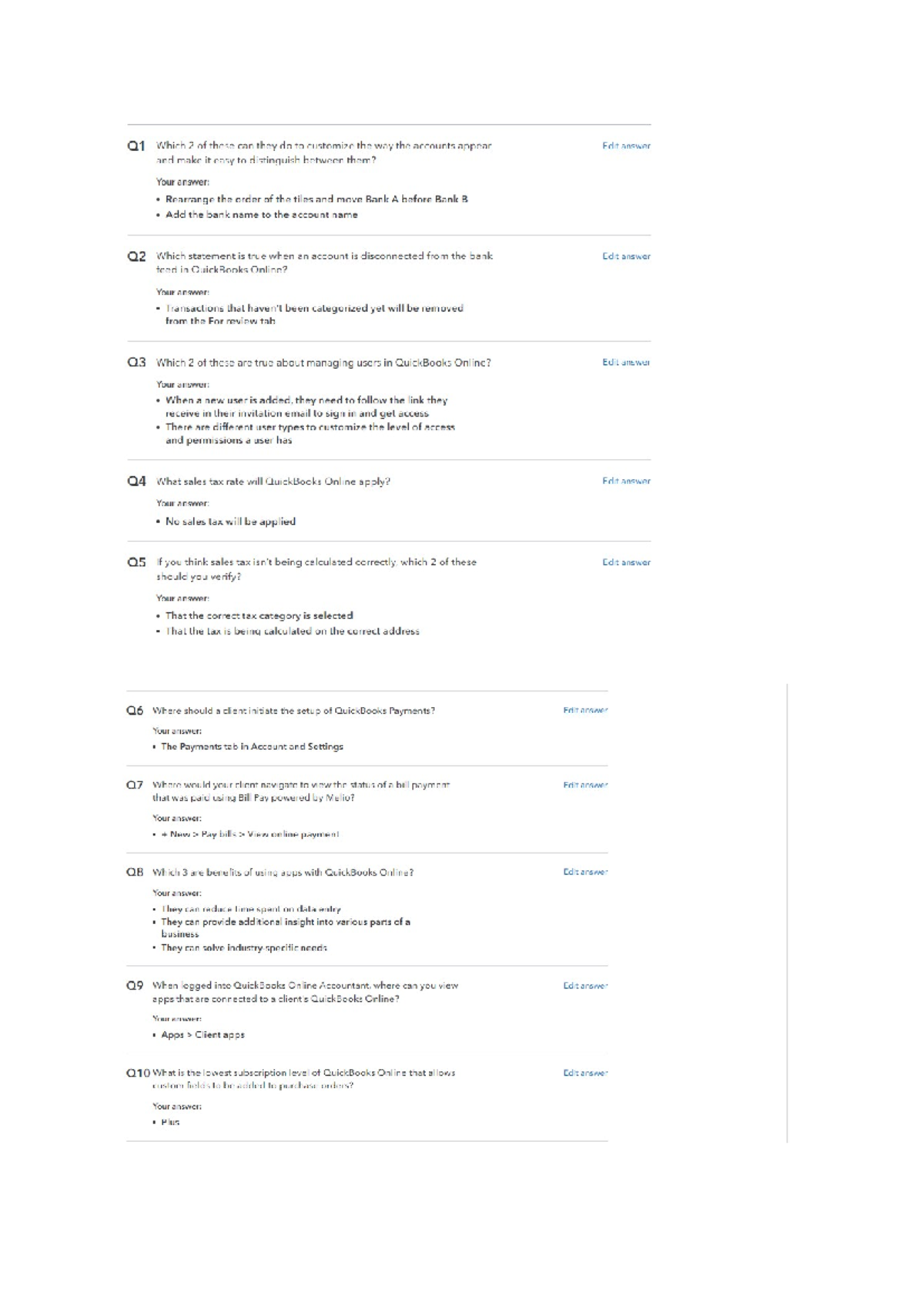 QBO Exam 2 (2) 2 - ..... - Q1 Which 2 of these can they do to customize ...
