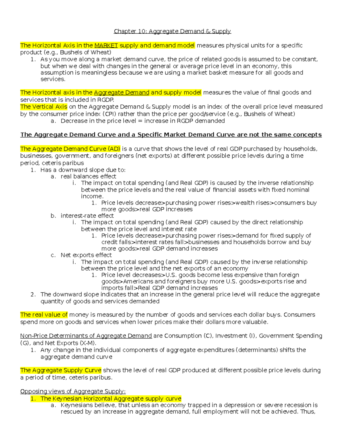 Econ. 110 Chapter 10- Professor Scott Sybeldon - Chapter 10: Aggregate ...