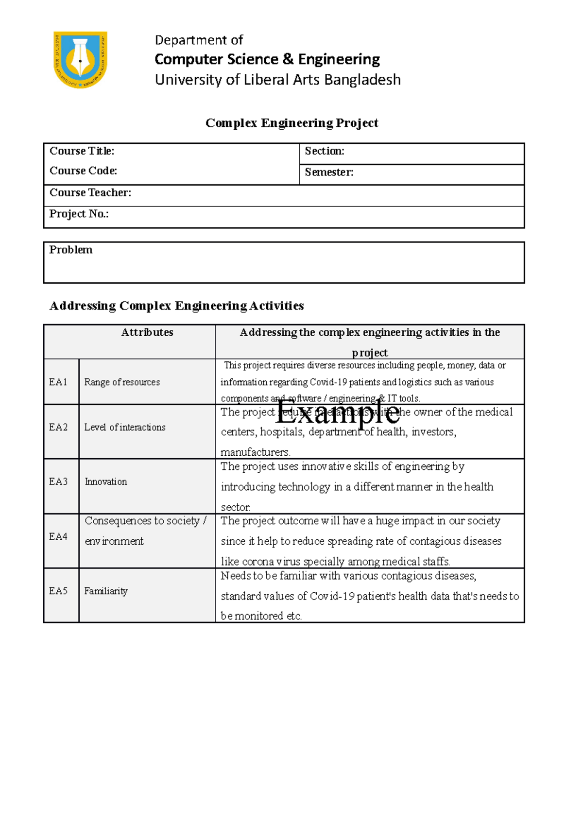 2b) Project Addressing Complex Engineering Activities - Department of ...