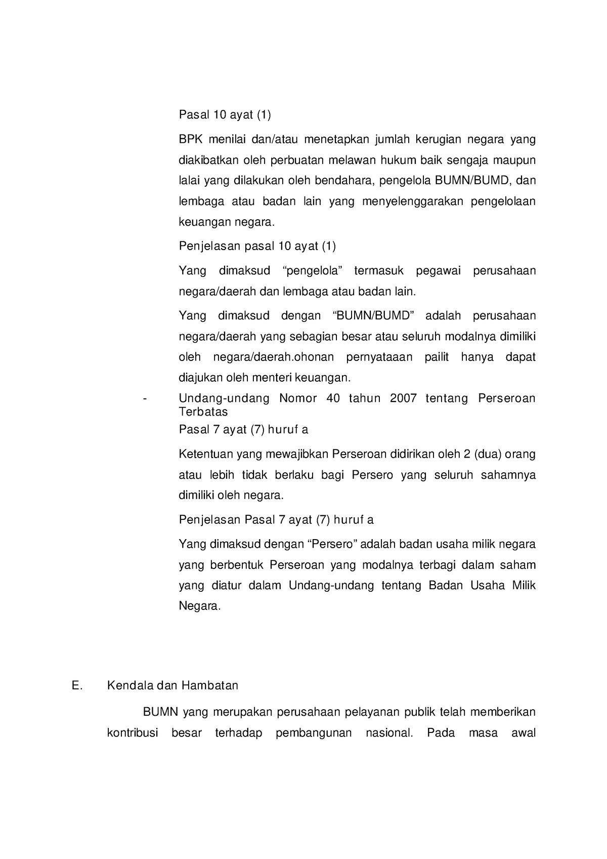 Makalah Hukum Pidana-28 - Pasal 10 Ayat (1) BPK Menilai Dan/atau ...