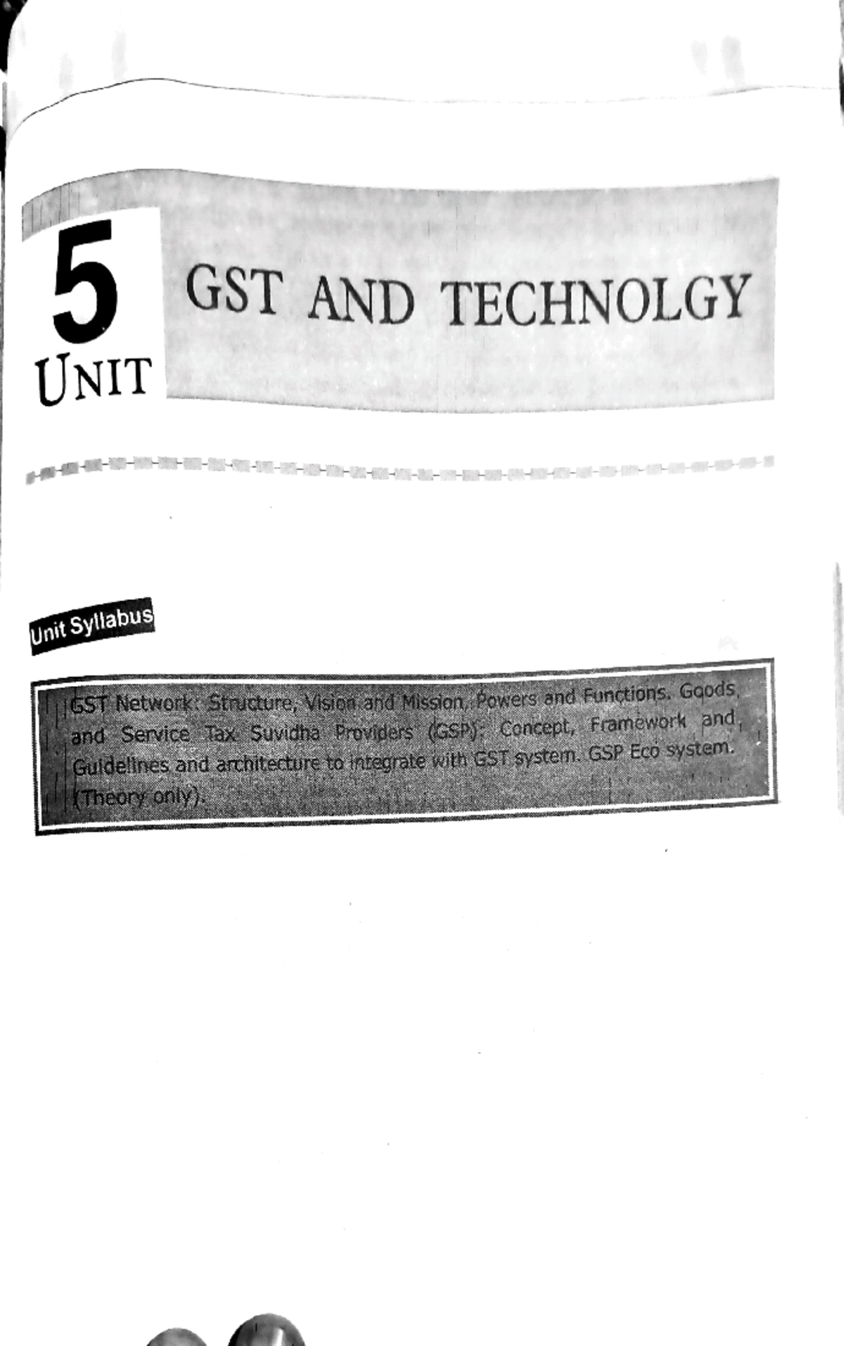 Unit - 5 GST and Technology - 5 GST AND TECHNOLGY UNIT Unit Syllabus ...