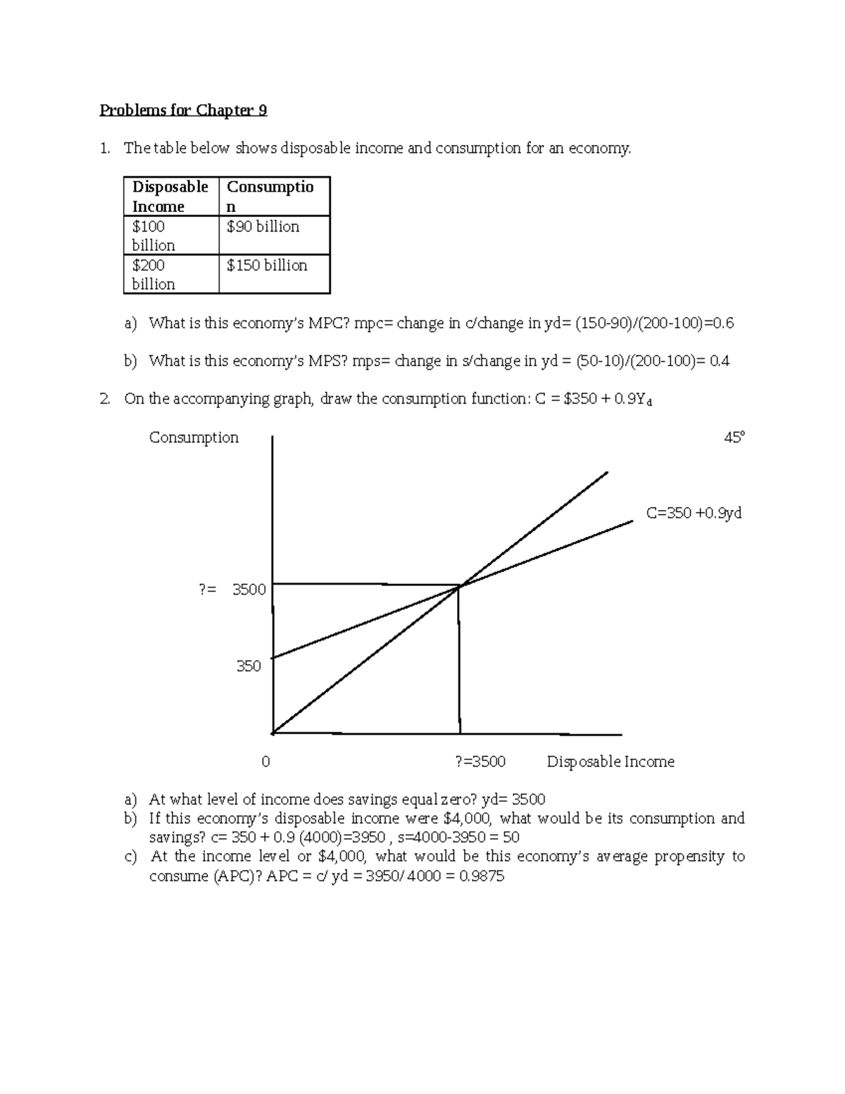 Chapter 9 problems - note - Problems for Chapter 9 The table below ...