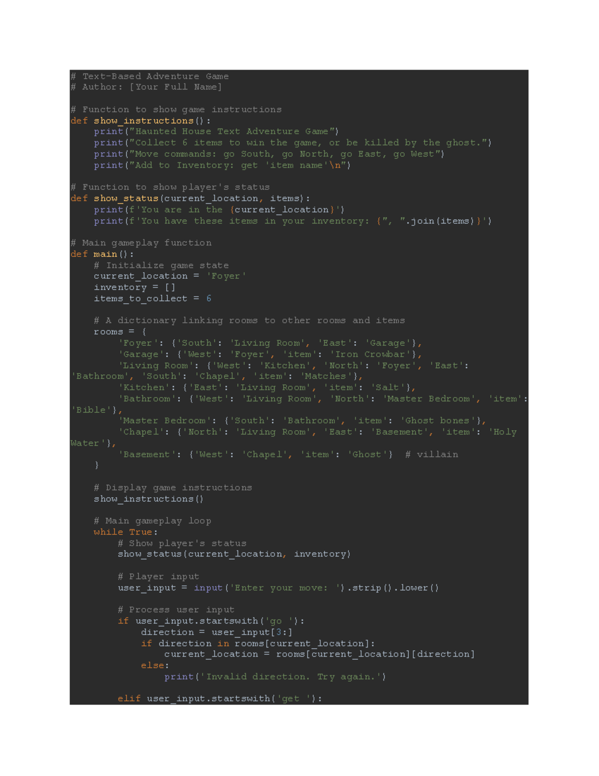 Text-Based Adventure Game - Text-Based Adventure Game Author: [Your ...