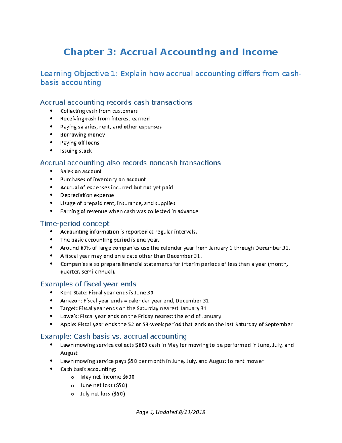 chapter 3 notes - notes 3 - Chapter 3: Accrual Accounting and Income ...