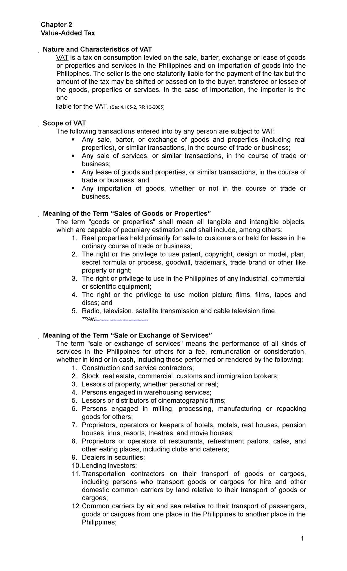 Ch02ValueAddedTaxwithanswer ValueAdded Tax Nature and