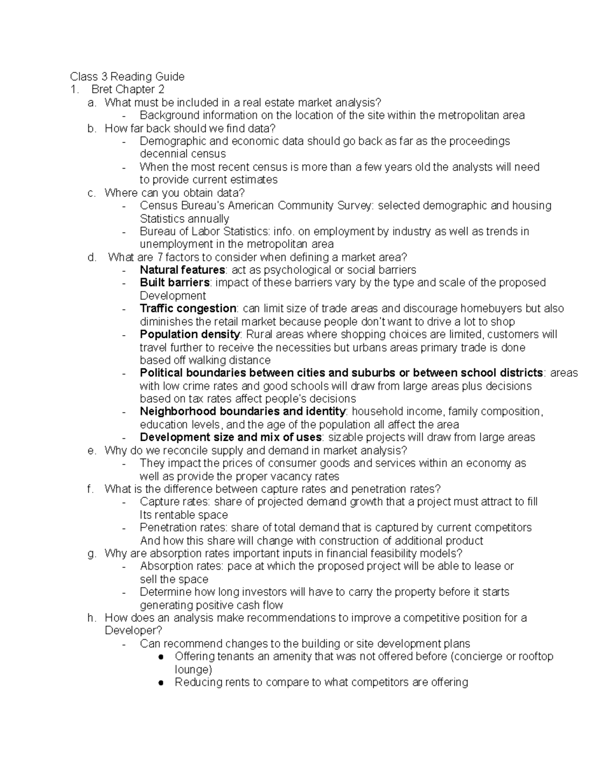 Class 3 Reading Guide Class 3 Reading Guide Bret Chapter 2 A What