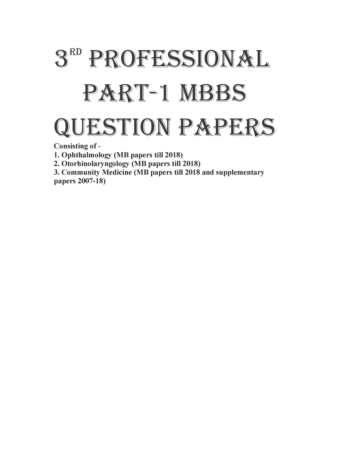 3rd-Professional-Part-I-MBBS-Chapter-wise-Questions-2008-2018 - 3 RD ...