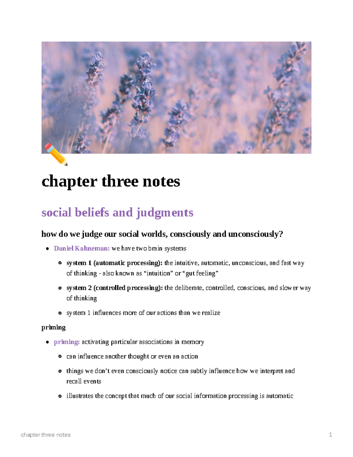 Ch 3 - Social Beliefs and Judgments - chapter three notes social ...