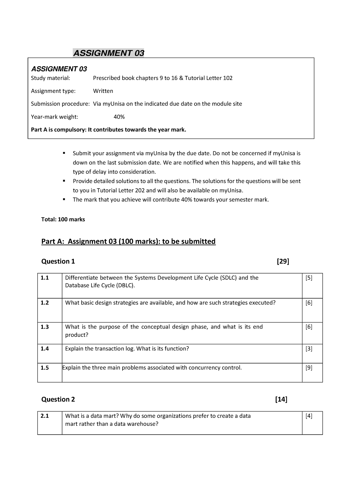 IRM4723 2022 Assignment 3 - ASSIGNMENT 03 ASSIGNMENT 03 Study Material ...