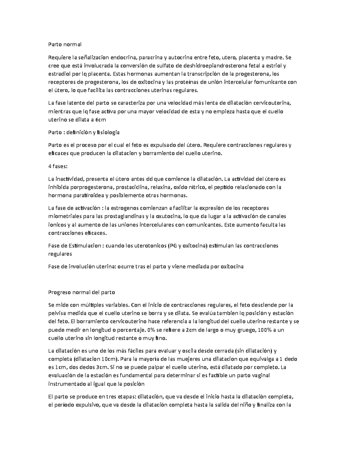 contracción del útero antes del período