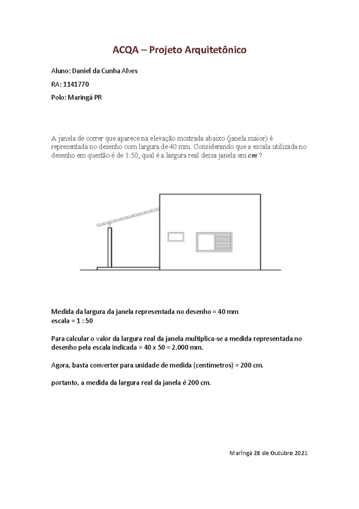 ACQA - Projeto Arquitetônico - ACQA – Projeto Arquitetônico Aluno ...