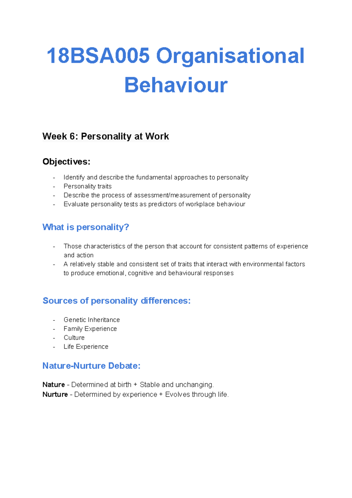 personality at work notes 17bsp021 lboro studocu objective personality tests
