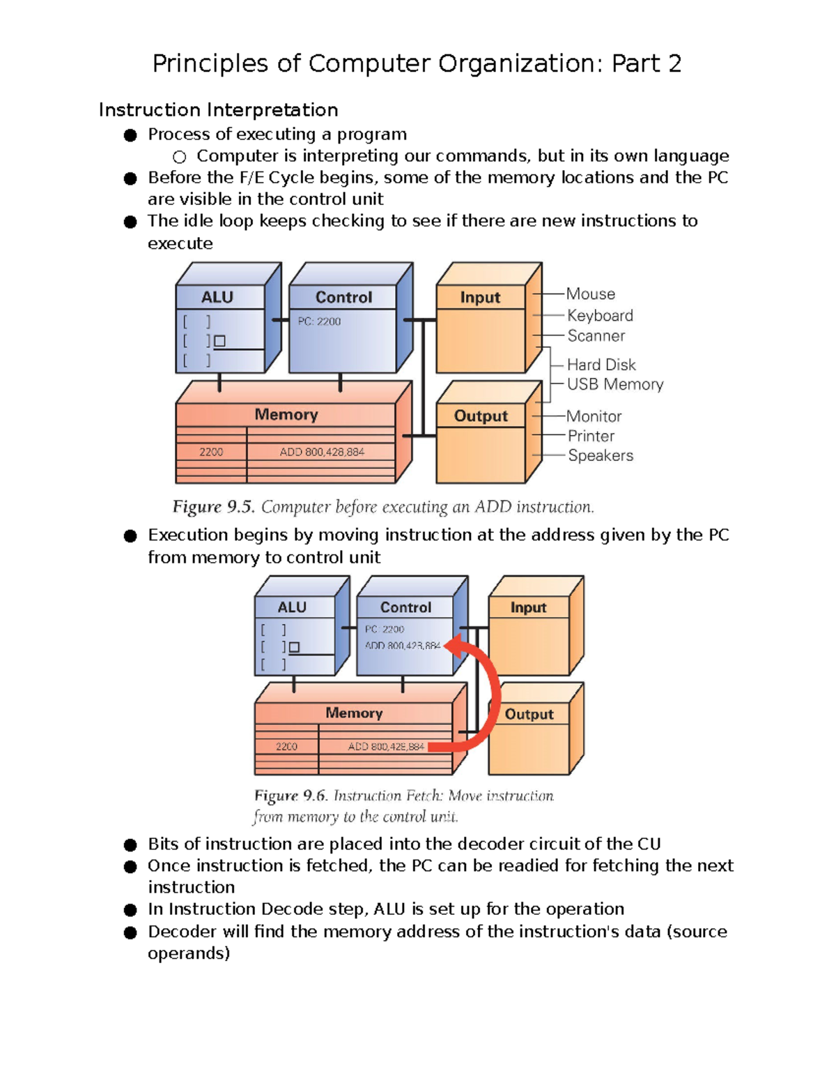 Principles of Computer Organization Part 2 Instruction Interpretation