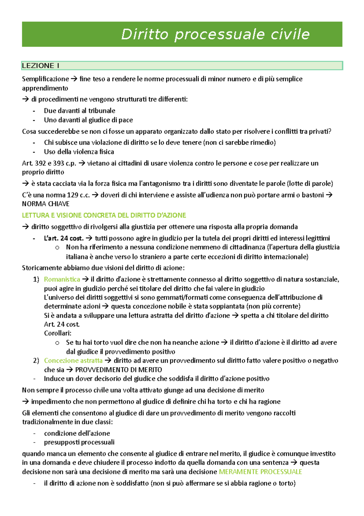 Appunti Lezione Diritto Processuale Civile - Diritto Processuale Civile ...