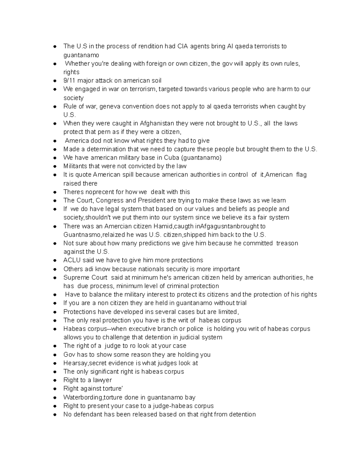 Untitled document-3 - Notes for final class - The U in the process of ...